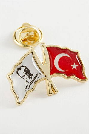 BUĞZ Türk Bayrağı Atatürk Yaka Rozet