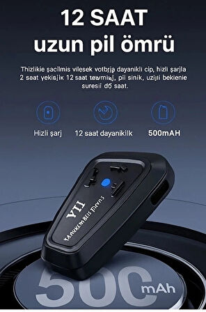 BUĞZ Y11 Bluetooth Kulaklık Mikrofonlu Motosiklet Kulaklığı İntercom Bt 5.3