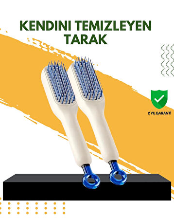 BUĞZ Otomatik Temizlemeli Saç Fırçası – Ergonomik Tasarım, Masaj Etkili, Elektriklenmeyi Önleyici