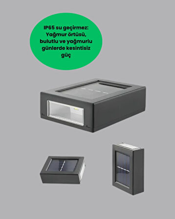 BUĞZ Güneş Enerjili Su Geçirmez LED Duvar Lambası