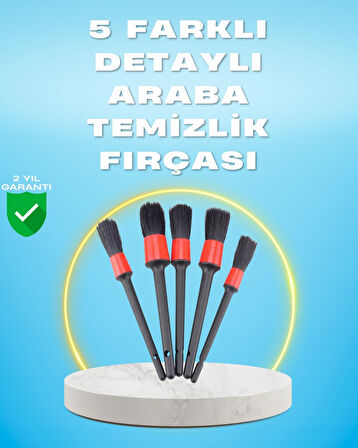 BUĞZ 5'li Araba Temizlik Fırçaları-Farklı Boyutlu Fırçalarla Derinlemesine Temizlik
