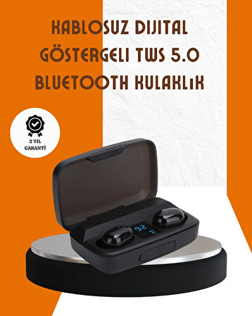 BUĞZ Bluetooth V5.0 Parmak Dokunmatik Kontrol Kablosuz Kulaklık Şarj Kutulu Model