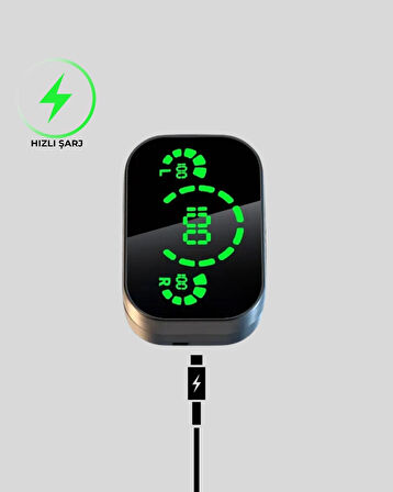 BUĞZ Gerçek Kablosuz Kulaklık – Bluetooth 5.0, Şarj Kutulu, Parmak İzi Kontrollü