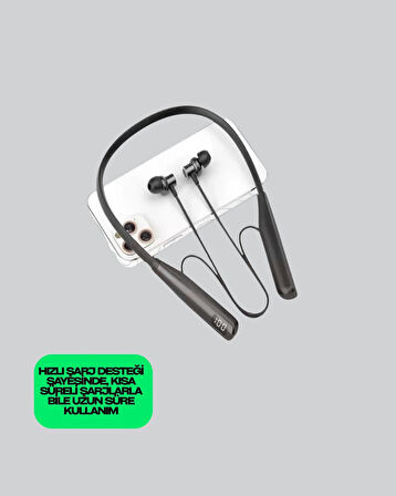 BUĞZ Y12 Bluetooth Boyun Bantlı Kulaklık – 100 Saat Pil, Bluetooth 5.3, Dokunmatik Kontrol
