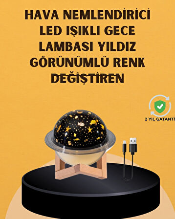 BUĞZ Projektör ışıklı, aromaterapi uyumlu mini masaüstü hava nemlendirici cihaz