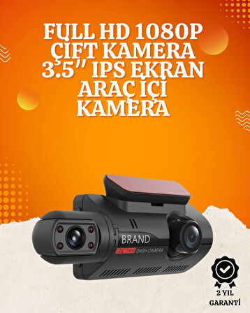 BUĞZ WiFi Destekli Araç Kamerası – 3 inç Ekran, 1080P Ön ve 720P İç Kamera