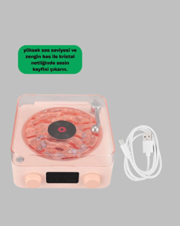 BUĞZ Retro Bluetooth Hoparlör – Kristal Ses, Gece Lambası, Saatli Tasarım