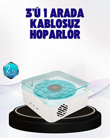 BUĞZ Dekoratif Gece Işıklı Bluetooth Hoparlör – Zaman ve Pil Ekranlı