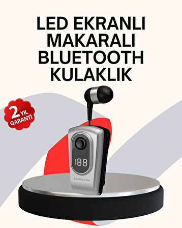 BUĞZ Profesyonel Bluetooth Kulaklık – Klipsli, Titreşimli, Dijital Göstergeli