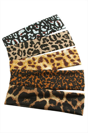 BUĞZ Leopar Desenli Saç Bandı 6 cm