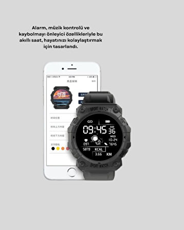 BUĞZ Pro Akıllı Saat – Nabız, Uyku, Adımsayar, Bluetooth 5.0