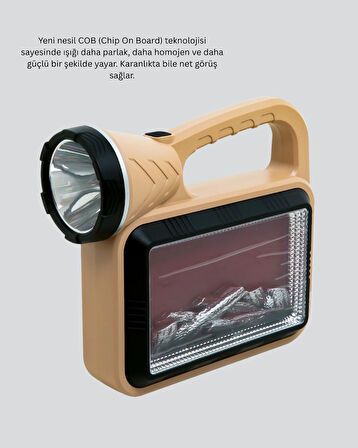 BUĞZ Solar COB Alev Efektli Lamba – Güneş Enerjili, Suya Dayanıklı, Taşınabilir