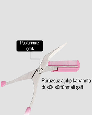 BUĞZ Kaş Düzeltme Makası Taraklı – Profesyonel ve Pratik Kaş Bakımı