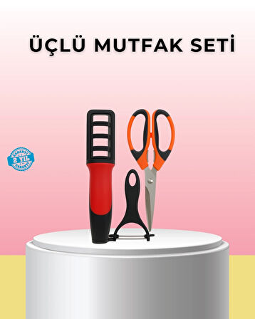 BUĞZ Çok Fonksiyonlu Mutfak Makas Seti – Makas, Bileyici ve Soyacak Dahil (Kopya)