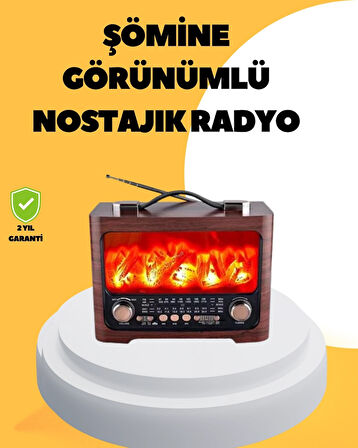 BUĞZ Taşınabilir Şömine Görünümlü Bluetooth Hoparlör – Solar Şarjlı, Alev Işıklı, 7W Ses