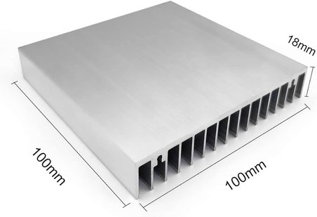 10cm x 10cm x 1.8cm Alüminyum Metal Soğutucu Blok Radyatör Peltier Isı Düşürücü Amfi Led Entegre DVM.101.513