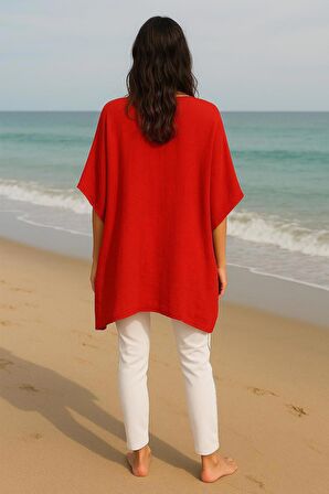 Handmade Önden Bağlamalı Kimono Tarzı Plaj Pareo Elbise Tunik