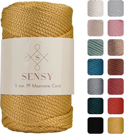 5 Mm - 400 gr Polyester Makrome 95 M Polyester Makrome Ip Supla Ip Ve Çanta Ipliği (Hardal)