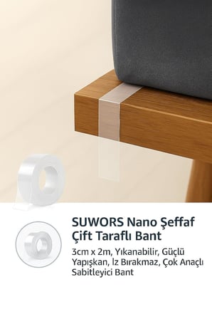 Nano Şeffaf Çift Taraflı Bant – 3cm x 2m, Yıkanabilir, Güçlü Yapışkan, İz Bırakmaz, Çok Amaçlı Sabitleyici Bant