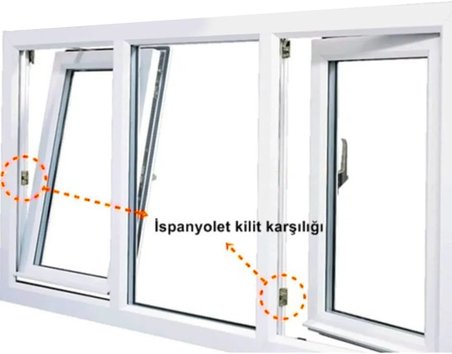 8 ADET Pimapen PVC- Pencere ve Kapı Kilit İspanyolet Karşılığı (Tek Delikli Standart Model) Zamak Kilit Karşılığı