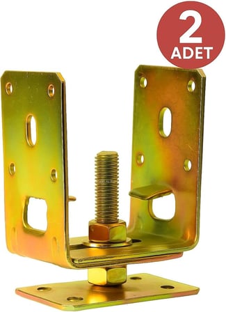 Metal Pergule Ayağı, 7‑12 cm Ayarlanabilir, M14 Civatalı, Tablalı, Bahçe, Kamelya, Tente Ayağı, Dayanıklı Galvanizli Pergola Ayak