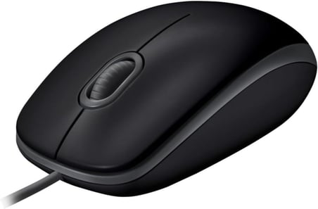 Logitech B110 kablolu USB fare, sessiz tuşlar, tam boyutlu konforlu tasarım, iki elle kullanılabilir PC/Mac/Laptop - Gri