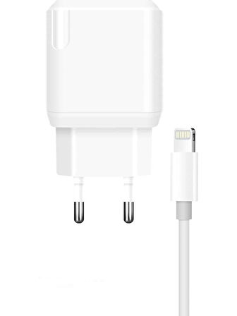 iPhone 12 İle Uyumlu Q.C 3.0 18W Şarj Adaptörü ve Lightning Kablo MCH15