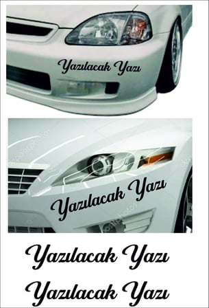 Sticker Usta Kişiye Özel Yazı - 2 Adet Isim Soyisim - Araba - Oto - Araç -Motosiklet - 00097 Siyah 25 Cm