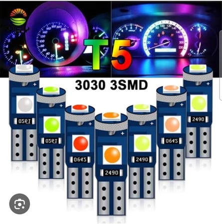 10 Adet T5 LED Kilometre Kadran Ambians Aydınlatma Ampulü Renkli