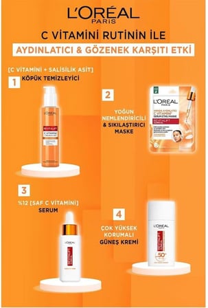 L'Oreal Paris Revitalift Clinical Anında Aydınlatıcı C Vitamini Serum Etkili Maske