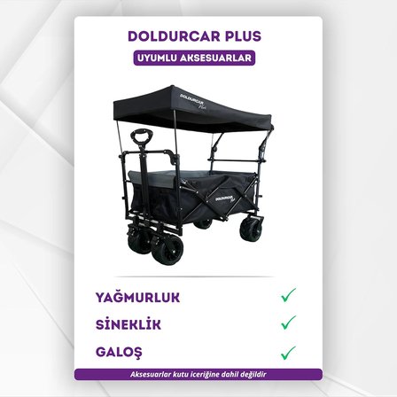 Plus Katlanabilir Vagon | UV Engelleyici Gölgelik Tente | Büyük Tekerlekli Plaj ve Kamp Arabası | Çocuk ve Yük Taşıma Arabası | Bahçe, Seyahat İçin Katlanabilir Hafif Alışveriş Arabası