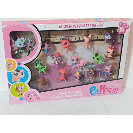 Minişler Ailesi 15 Parça Minişler - Littlest Pet Homes Minişler - Petshops Ailesi