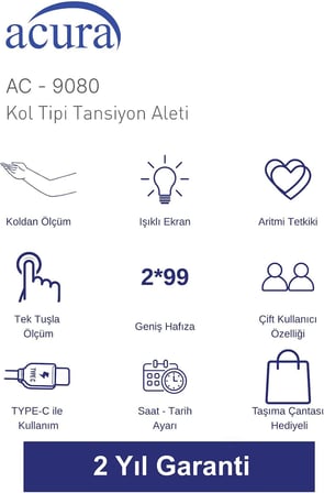 Acura AC-9080 Tansiyon Aleti Üst Koldan Elektronik
