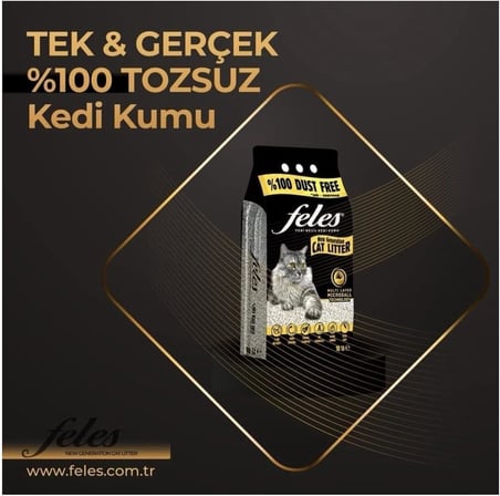 Feles Kedi Kumu 10 Lt Aktif Karbonlu