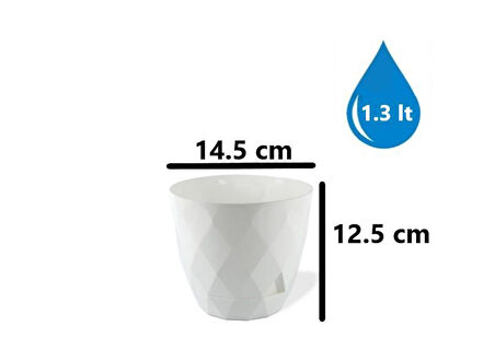 Omnipazar KRS-452 Yakamoz Tabaklı Plastik Saksı Takımı 1.3 Litre No 2
