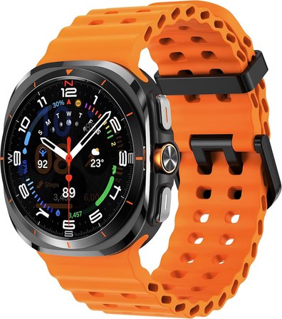 Samsung Galaxy Watch Ultra 47mm ile Uyumlu Delikli Model Ocean Loop Yumuşak ve Hafif Silikon Kordon