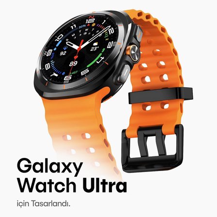 Samsung Galaxy Watch Ultra 47mm ile Uyumlu Delikli Model Ocean Loop Yumuşak ve Hafif Silikon Kordon