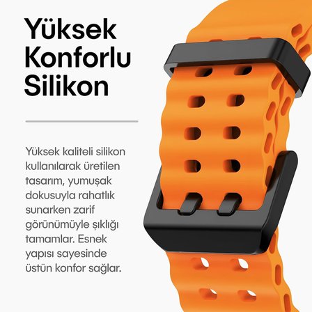 Samsung Galaxy Watch Ultra 47mm ile Uyumlu Delikli Model Ocean Loop Yumuşak ve Hafif Silikon Kordon
