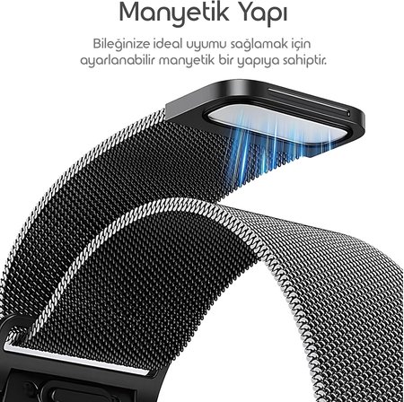 One Click 20mm Metal Hasır Kordon Samsung ile Uyumlu Galaxy Watch FE/7/6/5/4 Serisi İçin Manyetik Tasarım Kayış (40mm/44mm) Watch 6/4 Classic (47/43/42mm) ve Watch 5 Pro 45mm Uyumlu