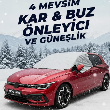 Oto Branda Araba Brandası Buzlanma Önleyici Çadırı Örtüsü Araç Tentesi Ön Cam Güneşlik Camı Güneşliği Buz Kar Koruyucu Yarım