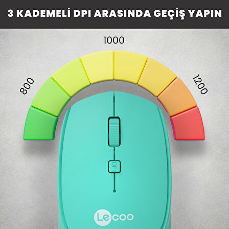 Lecoo WS202 Kablosuz 1200DPI 4 Tuşlu Optik Mouse