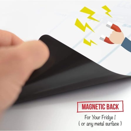 Dünya Magnet Aylık Magnet Planlayıcı, 35X50 Cm Katlanabilir Silinebilir Mıknatıslı Yazı Tahtası Pano + 3 Kalem