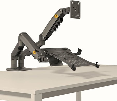 NB F160+FP Gazlı Çift Kol North Bayou 17-30"Monitör 10"-17" Dizüstü Bilgisayar Vesa Monitör Standı