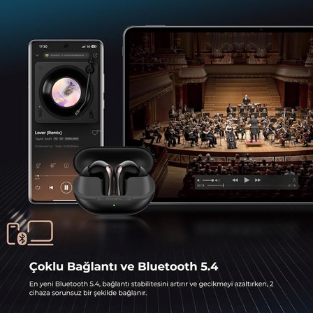 Air5 Pro Hi-Res LDAC ANC TWS Kablosuz Bluetooth 5.4 Kulaklık Siyah