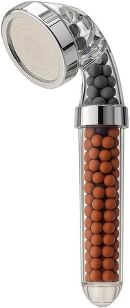 Tasarruflu Duş Başlığı | 21 cm, Mineral ve Anyon Taşlı Su Arıtmalı Basınçlı El Duşu – Su ve Enerji Tasarrufu Sağlar