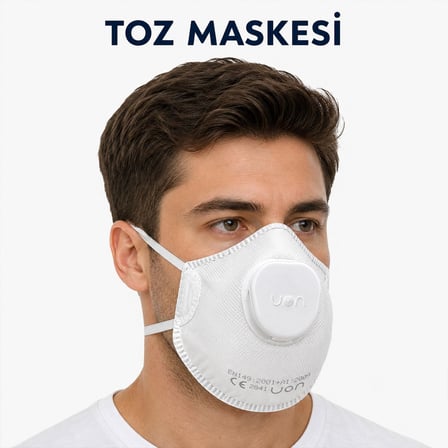 Ventilli Konik Toz Maskesi Yüksek Konforlu Tasarım Toz ve Partiküllere Karşı İş Güvenliği Maskesi
