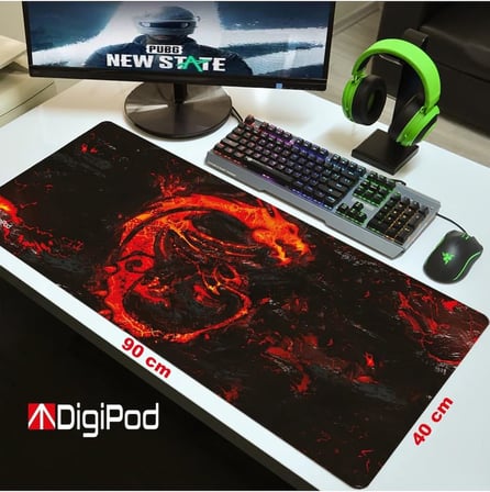 Digipod Gaming Oyuncu Mousepad 90X40 XXL Kaymaz Taban KIZIL EJDERHA 4mm Kalınlık