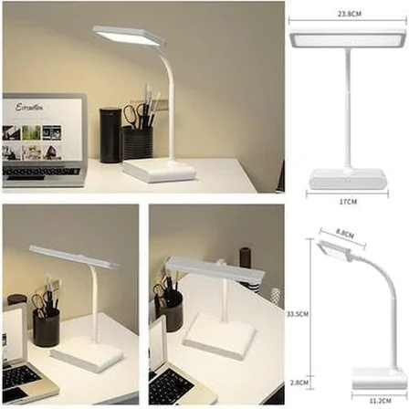 WD-6075 Dimmerli Led Ayarlanabilir Kablosuz Type-C Şarjlı Masa Lambası Çalışma Lambası (6047)