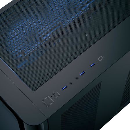 P500C Orta Kule Çift Odacıklı PC Kasası 4 Önceden Kurulmuş Fanlar Yüksek Hava Akımı Panoramik Temperli Cam RGB Aydınlatma 360mm Radyatör Desteği Özelleştirilebilir Soğutma Sistemi Kablo