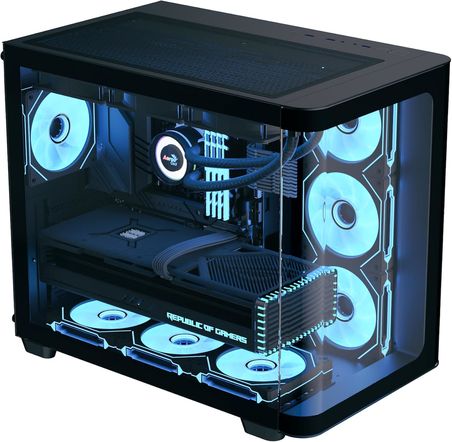 P500C Orta Kule Çift Odacıklı PC Kasası 4 Önceden Kurulmuş Fanlar Yüksek Hava Akımı Panoramik Temperli Cam RGB Aydınlatma 360mm Radyatör Desteği Özelleştirilebilir Soğutma Sistemi Kablo